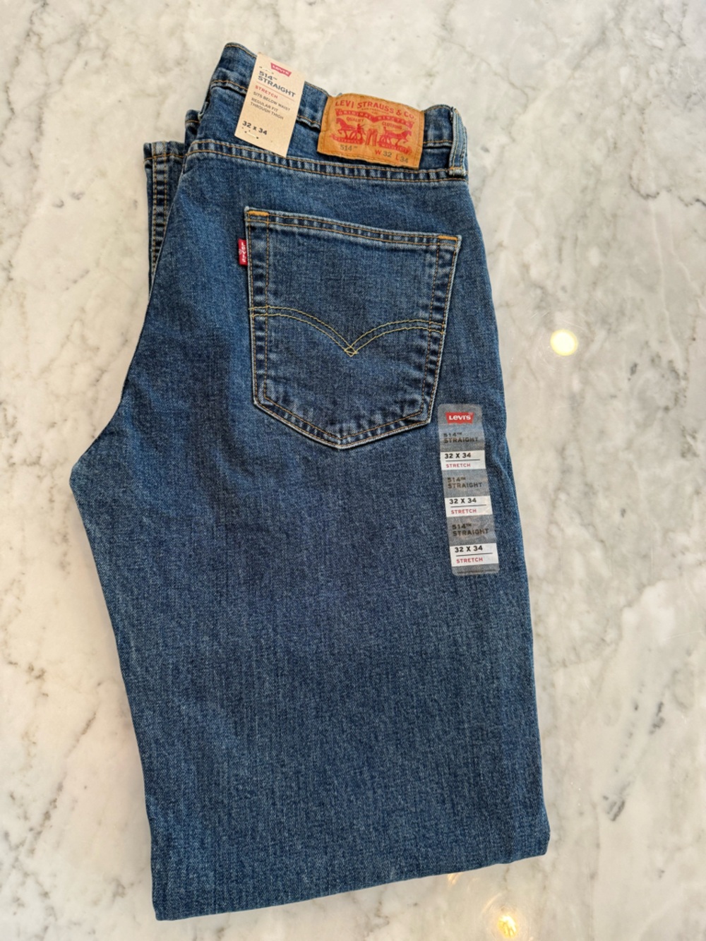 Levi's Men’s 32 x 34 Dark Blue Relaxed Straight Jeans